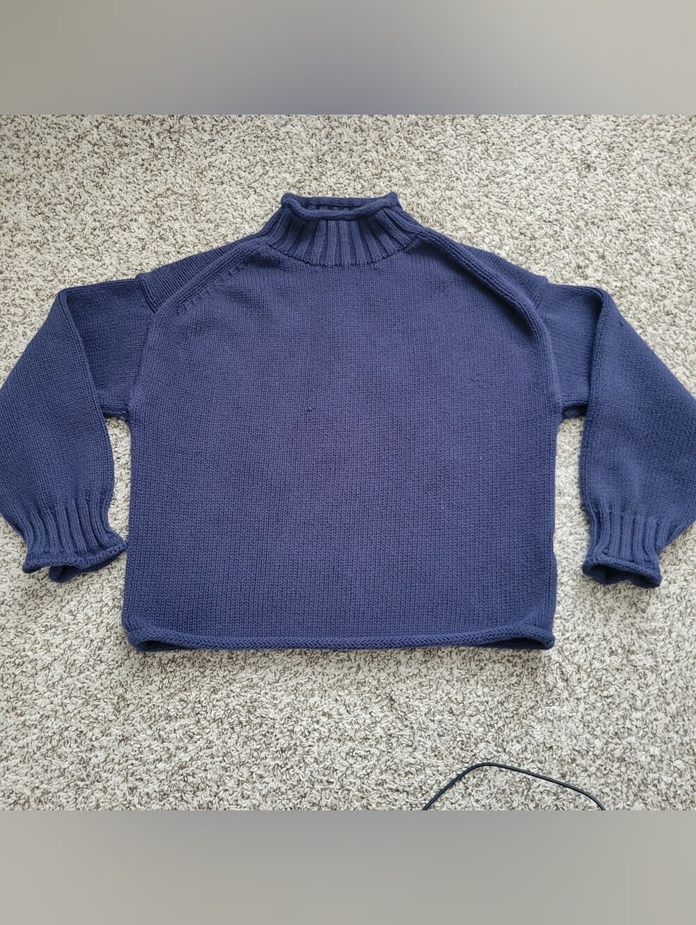 J. Crew 2025 Rollneck Sweater Navy Blue 100% Cotton XXS 2XS Extra Extra Small